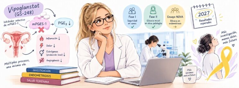 Vipoglanstat: un fármaco no-hormonal contra la endometriosis en investigación